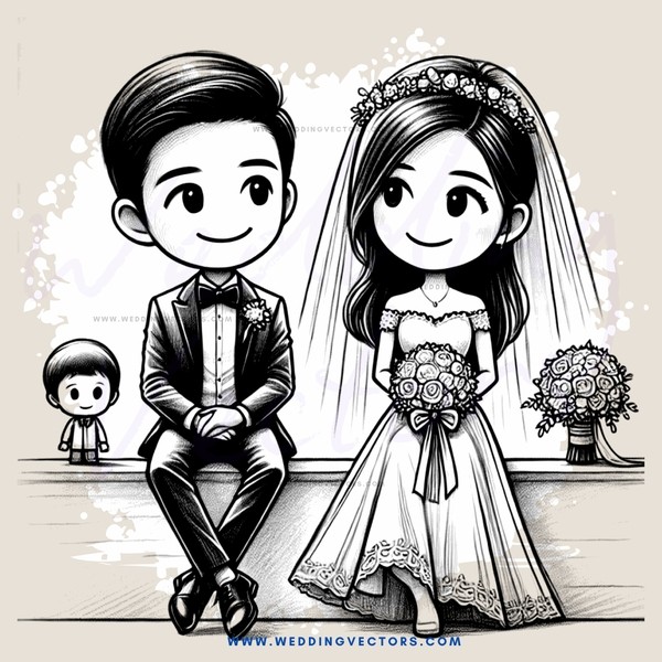 a happy wedding scene