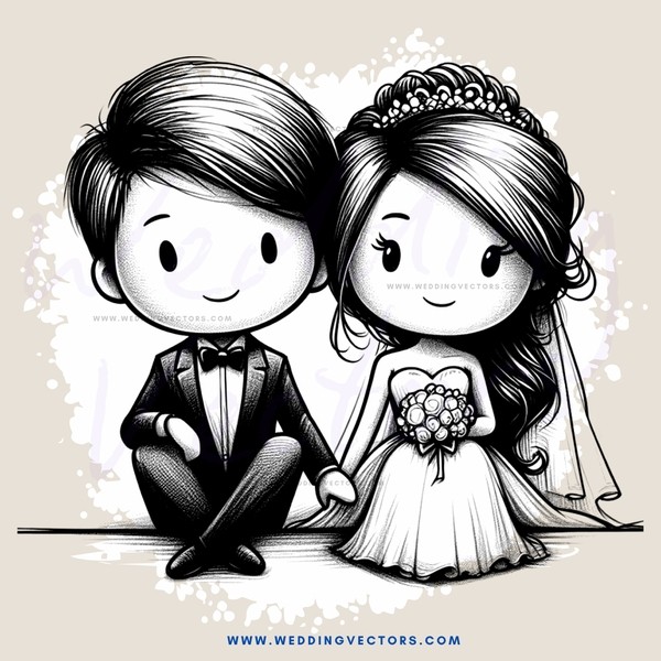couple pose for wedding photo