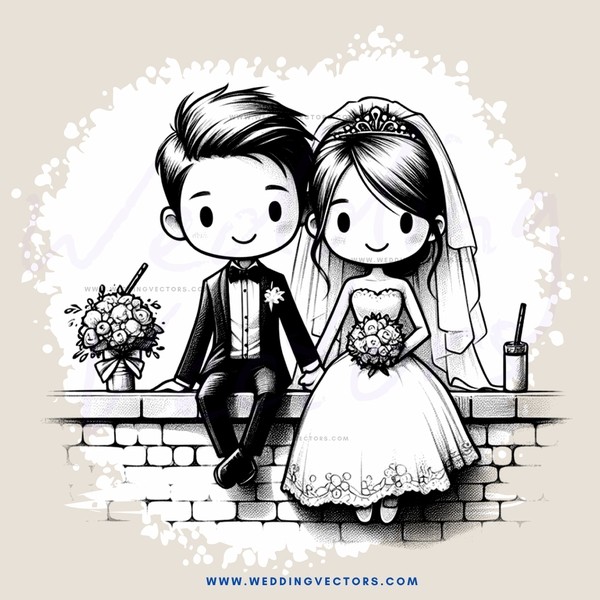 a bride and groom posing for their wedding picture