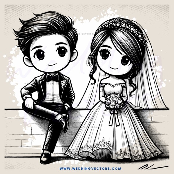 the groom and bride sitting down
