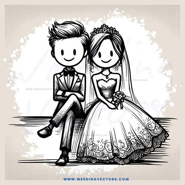 a bride and groom sitting together