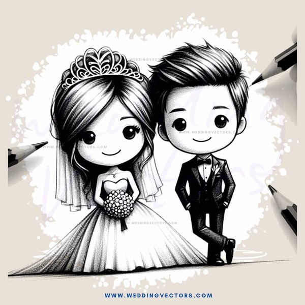 wedding ceremony - cartoon version