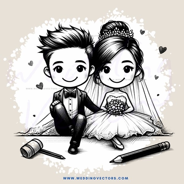 a couple sitting on the ground with their wedding rings and bridal bouquet