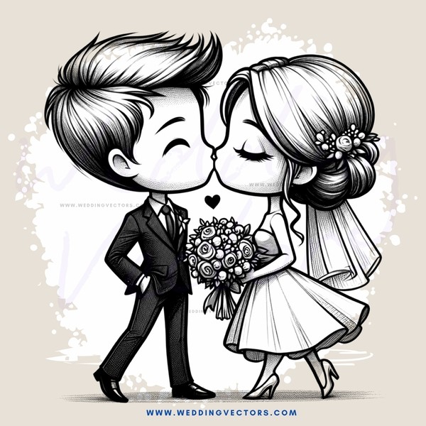 a man and woman kissing in white