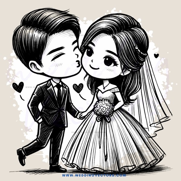 a couple kissing in an illustration