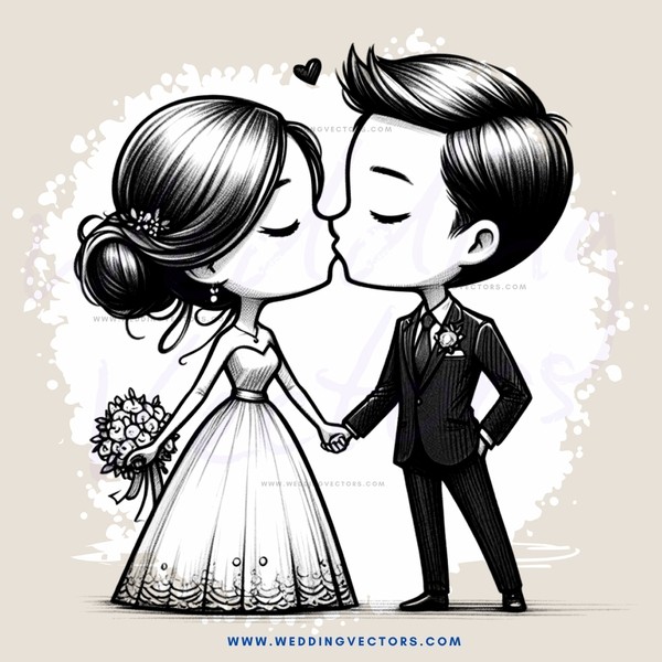 a couple sharing a kiss in black and white