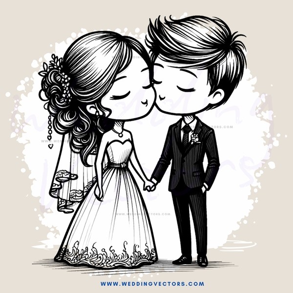 a couple in wedding attire