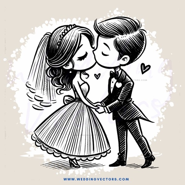 a couple kissing at their wedding