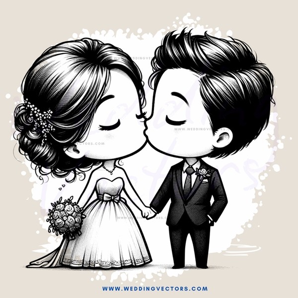kissing couple at wedding
