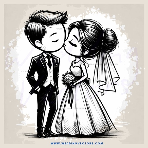 a couple kissing at their wedding