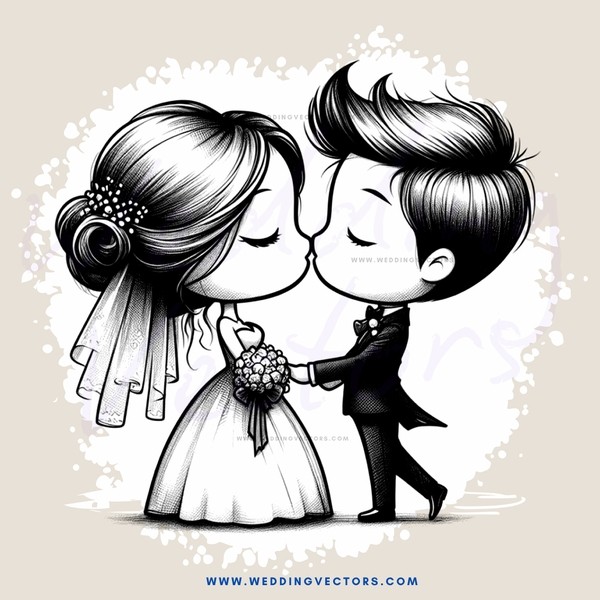 couple kissing in wedding dress and suit