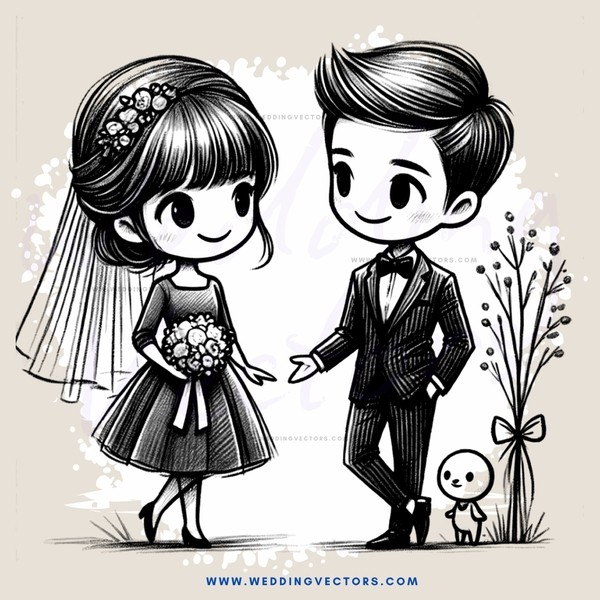 the wedding bride and groom with baby