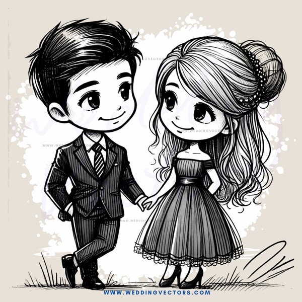 a boy and girl holding hands