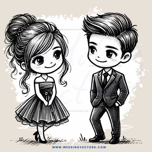 a girl and boy dressed up for an event