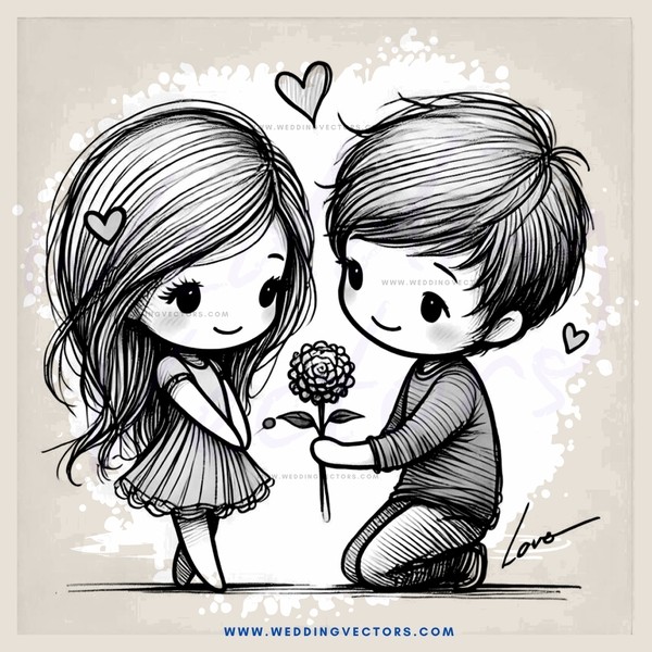 a young couple exchanging roses