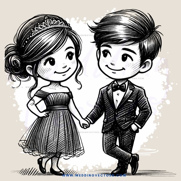a boy and girl holding hands