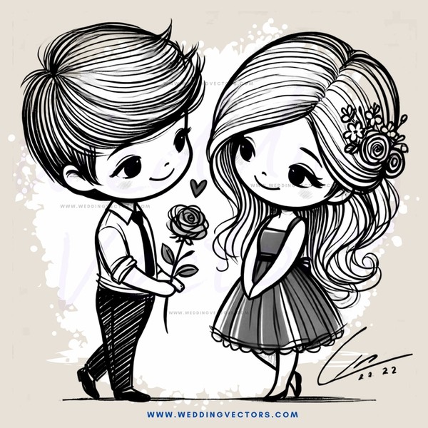 a couple holding roses