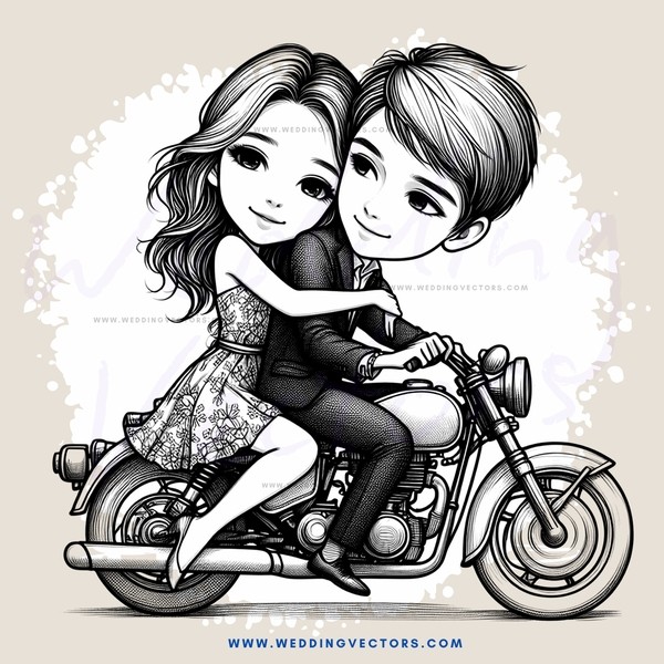 a couple on a motorcycle