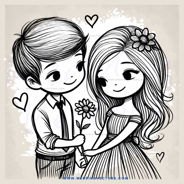 a boy and girl holding hands and smiling