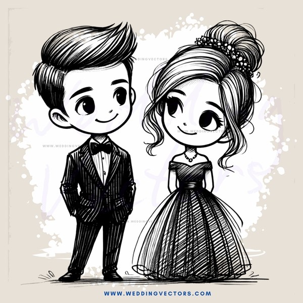 young couple on their wedding day