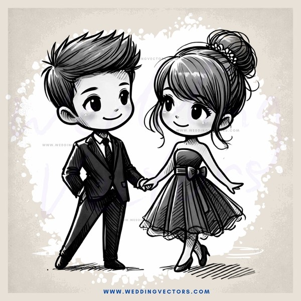 a boy and girl holding hands