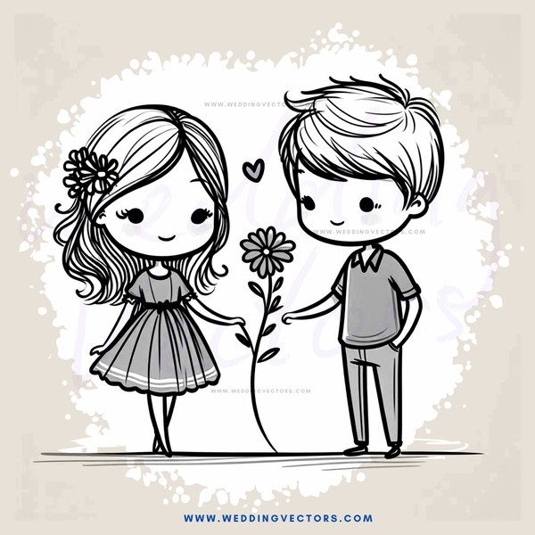 two people holding flowers and looking at each other