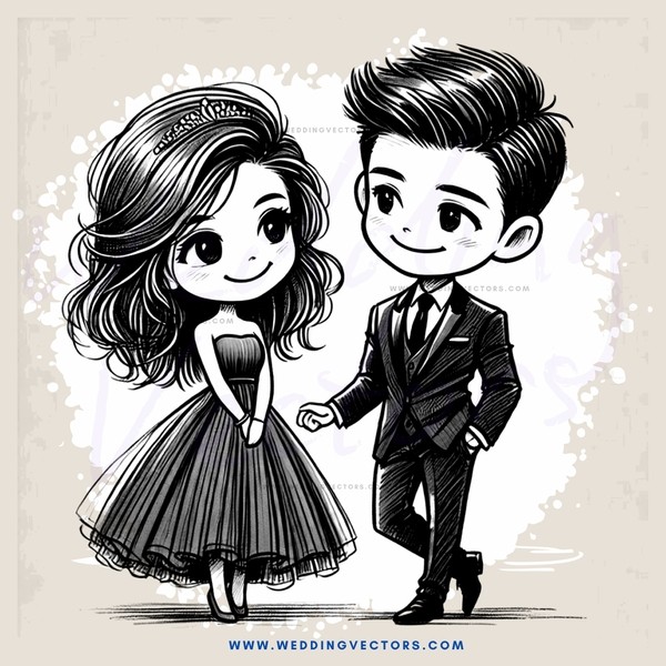 a bride and groom walking