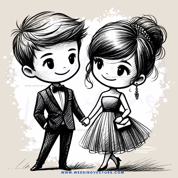 a boy and girl are holding hands