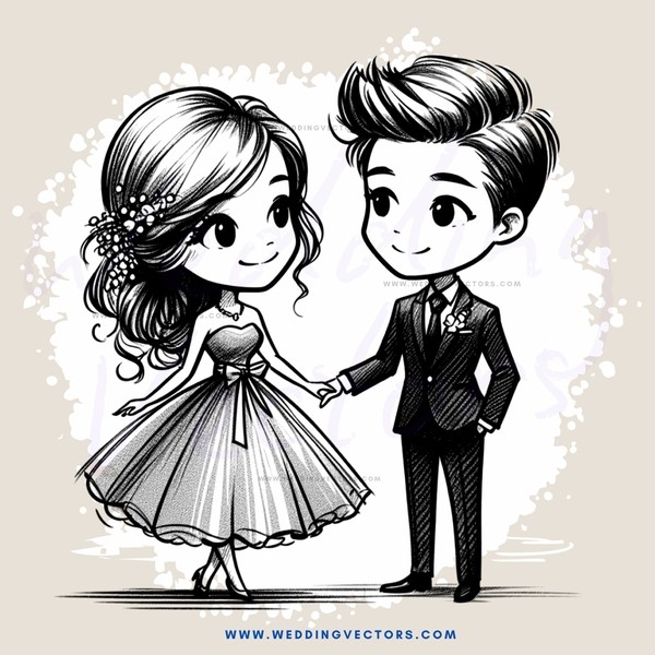 boy and girl holding hands, smiling