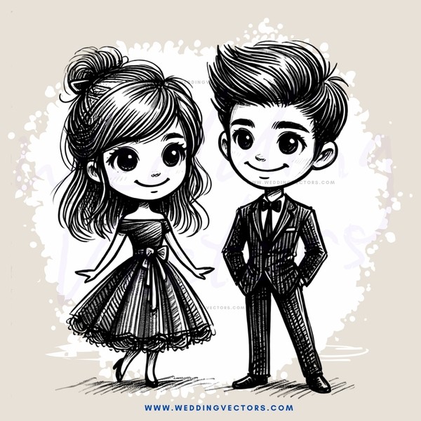 a boy and girl standing together
