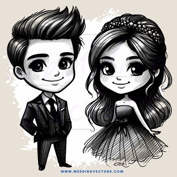 a cartoon picture of two people