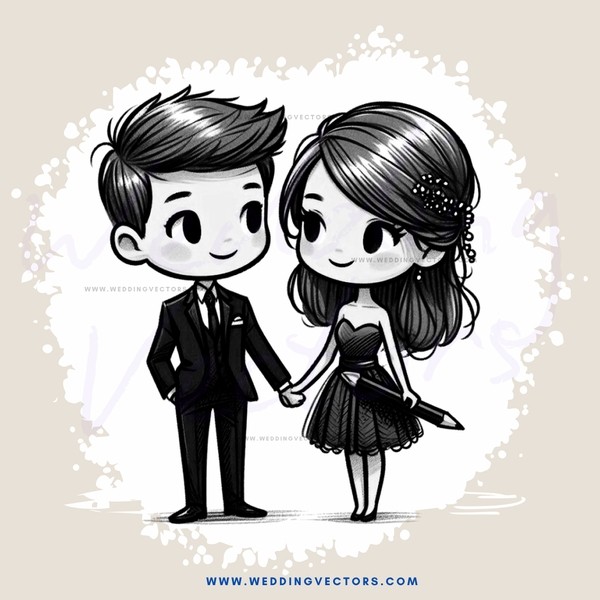 a couple holding hands in black and white