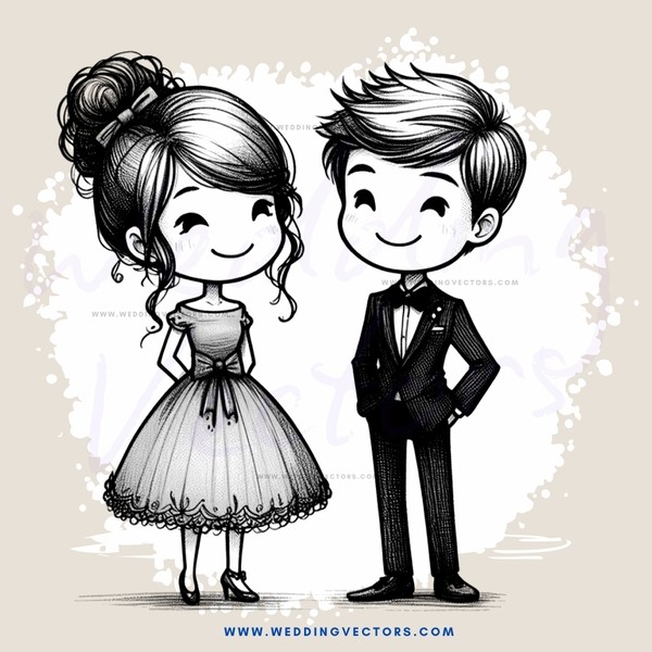a boy and girl standing together