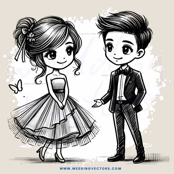 a girl and boy standing next to each other