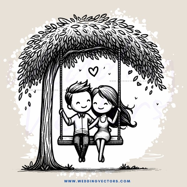 couple on swing in park