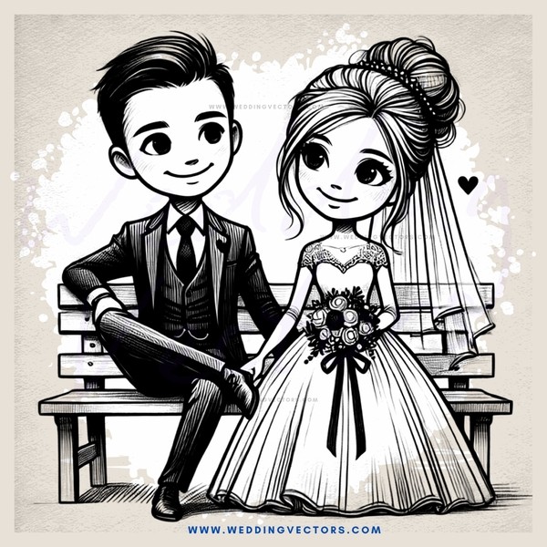 a bride and groom on their wedding day