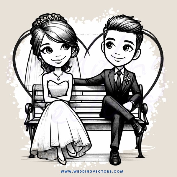 the bride and groom on their wedding day