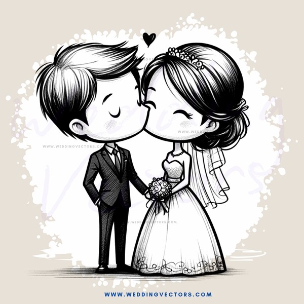 a couple kissing at their wedding