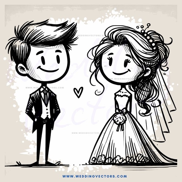 bride and groom smile for their wedding day photo