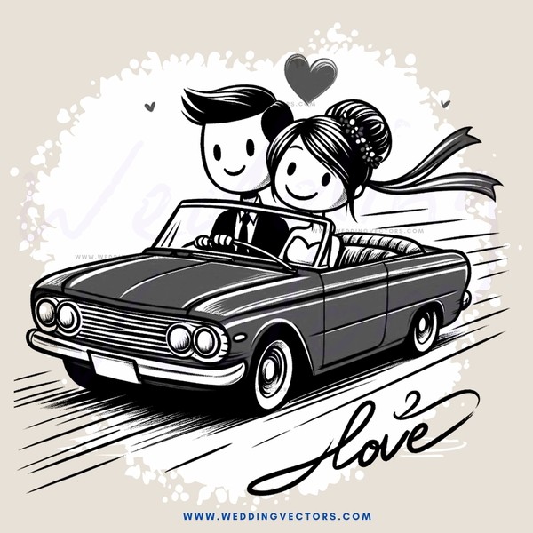 a love story in cartoon style