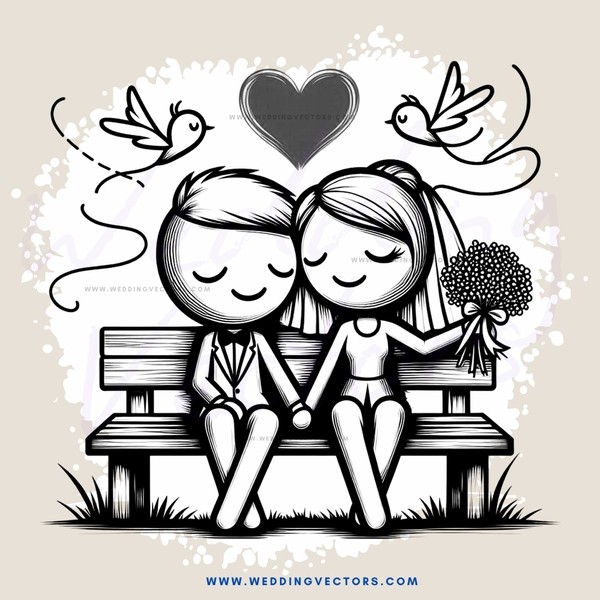 a heartwarming couple sitting on a bench