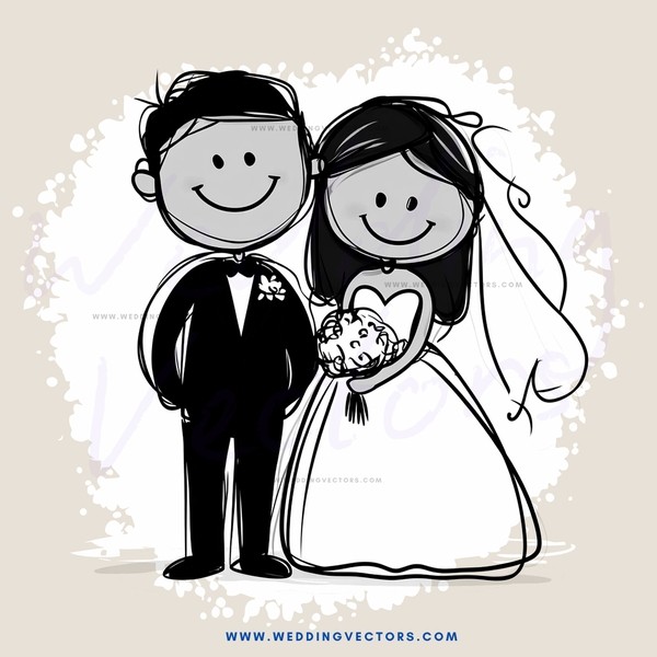 the happy bride and groom