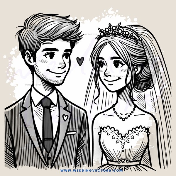 a happy couple at their wedding
