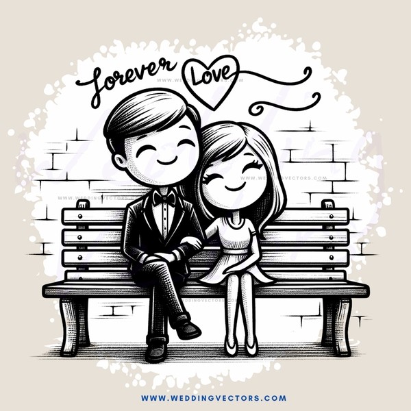 forever love couple on bench