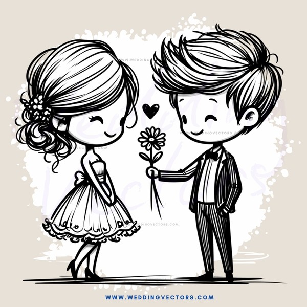 couple holding a flower