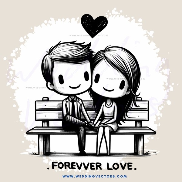 forever love couple picture in bench