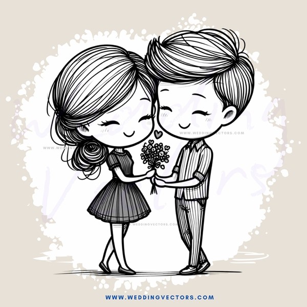 a couple holding hands and flowers