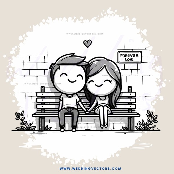 a couple sitting on a bench holding hands