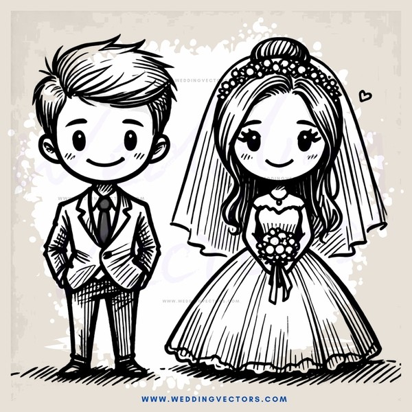 a bride and groom on their wedding day