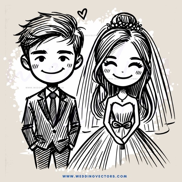 a bride and groom on their wedding day